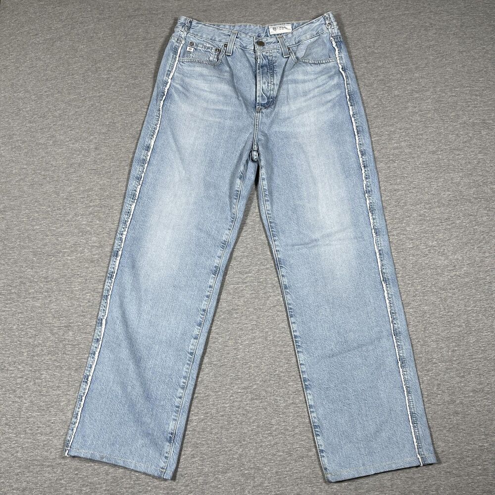 AG Clove Rework Relaxed Straight Jeans Womens 26 Blue Light Wash Denim